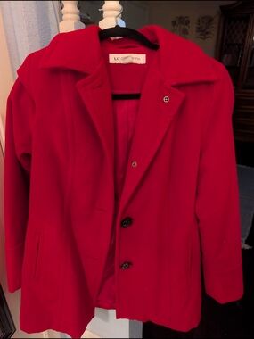 Liz Claiborne Bright Red Pea Coat